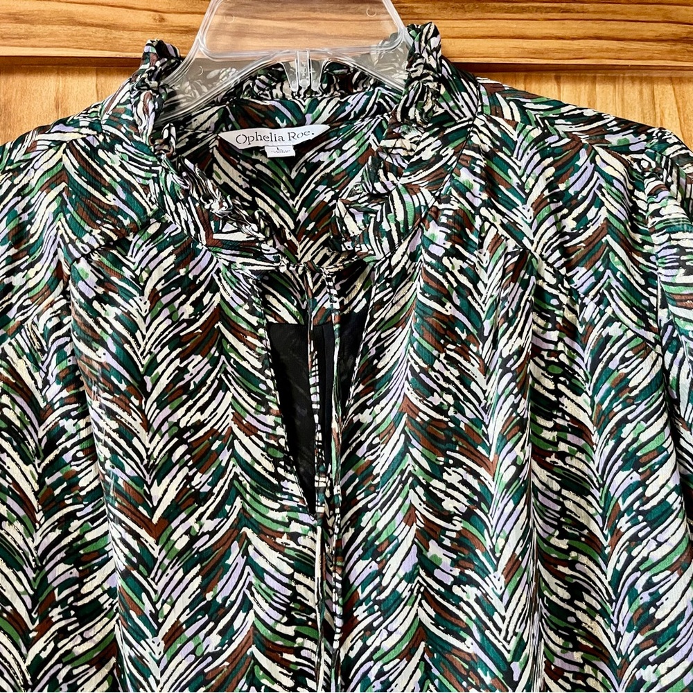 Stylish Patterned Blouse by Ophelia Roe Size L - Picture 3 of 12
